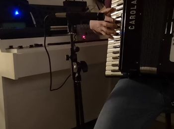 An accordion being played