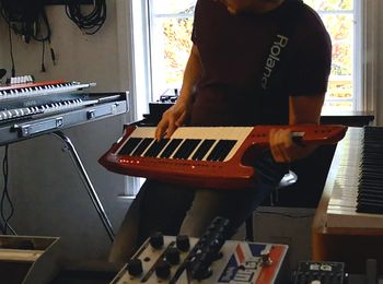 A Roland AX-1 being played