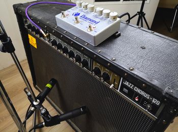 Roland Jazz Chorus amplifier with a Diamond Memory Lane 2 delay pedal