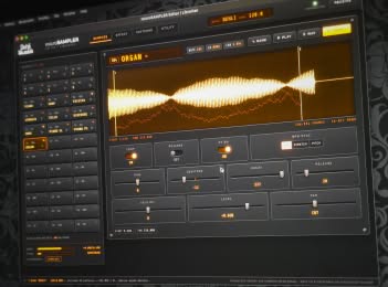 Computer screen with GUI for microSAMPLER Editor / Librarian