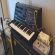 A Korg MS-20 synthesizer with Diamond Memory Lane 2 delay pedal and a Roland JC-120 amplifier