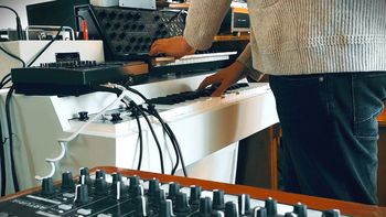 Mellotron and Korg MS-20 being played