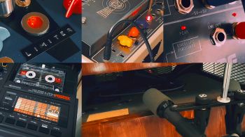 A homemade fuzz, boost and LED-clipper effects unit, a Fulltone Tube Tape Echo, a Korg MS-20 syntesizer, a Fostex 4-track tape recorder and a Solton Dopplertone rotary speaker