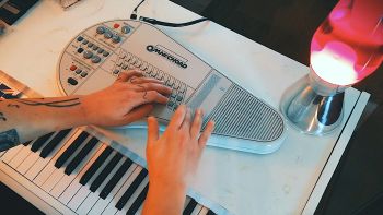 An Omnichord OM-84 being played