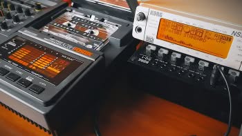 A Fostex 4-track tape recorder and a Korg NS5R Synthesis Module