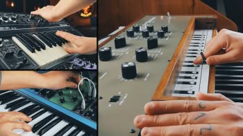 A Roland SH-09, a Moog Matriarch and a Therevox ET-4.3 being played