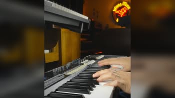 A MIDI keyboard controller being played