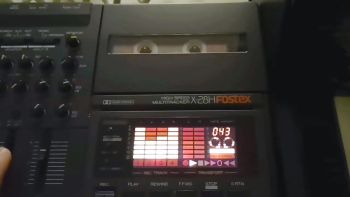 A Fostex X-28H 4-track tape recorder