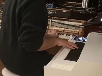 A piano and a Mellotron being played