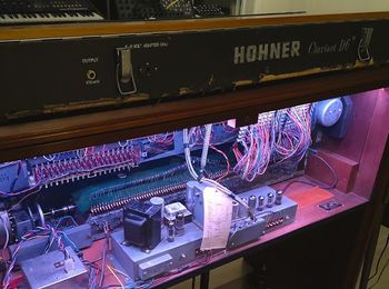 Hammond C3 organ with lights inside