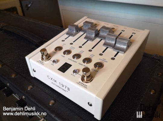 A CXM 1978 reverb pedal from Chase Bliss Audio and Meris