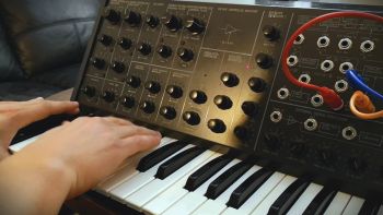 A Korg MS-20 synthesizer being played