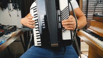 An accordion being played