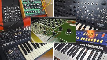5 synthesizers and a mixer