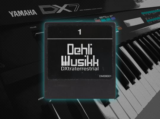 DXtraterrestrial 1 cartrigde with a Yamaha DX7 synthesizer in the background